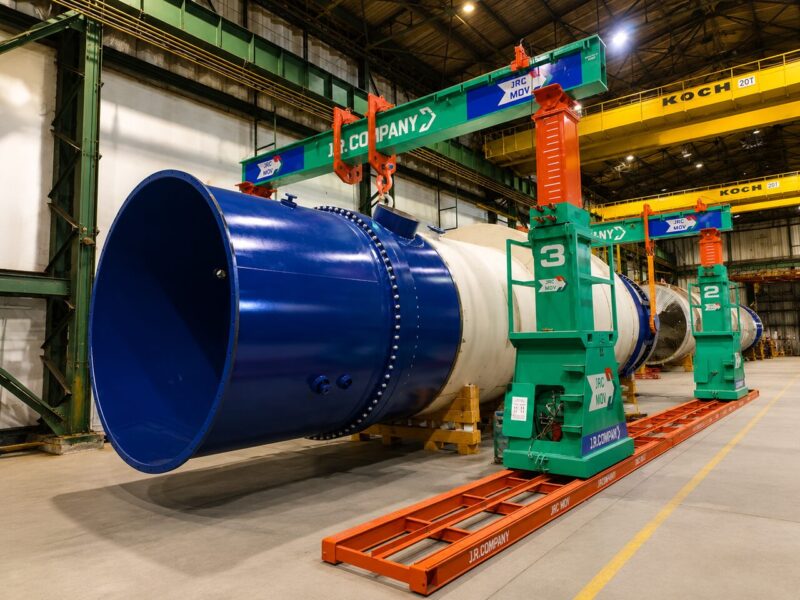 Movimentação de vaso de pressão com pórtico hidráulico — operação Inpasa
